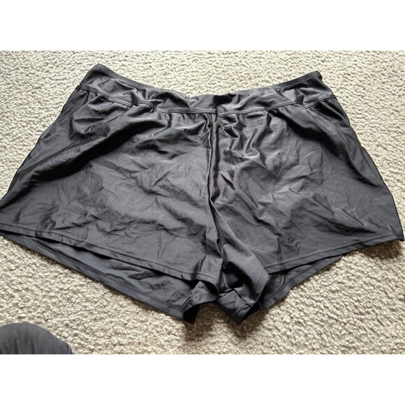 NWT Merona Swim Shorts Trunks Women’s Size 24w/26w Solid Black - Picture 3 of 4